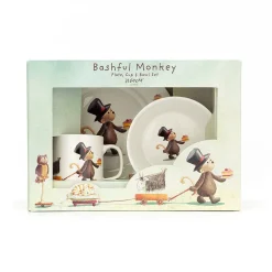 Jellycat Kinderservies^Servies Set Bashful Monkey Kom, Kopje en Bord