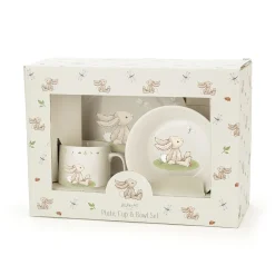 Jellycat Kinderservies^Servies Set Bashful Bunny Kom, Kopje en Bord