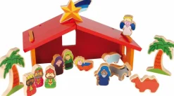 Small Foot Kerstcadeautjes^Kerststal Kribbe  14-delig Hout