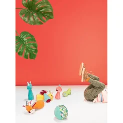 Lilliputiens Knuffelspeelgoed^Kegelspel Jungle met Knuffeldieren