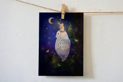 Lotte Drouen Wenskaarten^Ansichtkaart Sterren ophangen in de nacht