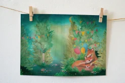 Lotte Drouen Wenskaarten^Wenskaart Lief Gezin met Vosjes