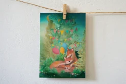 Lotte Drouen Wenskaarten^Wenskaart Lief Gezin met Vosjes