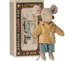 Maileg Muizen^Knuffelmuis Grote Broer Muis in Luciferdoosje Big Brother 13cm