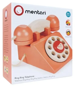 Mentari Pretend Play / Rollenspel^Ring Ring Telefoon Hout