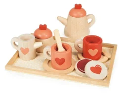Mentari Pretend Play / Rollenspel^Theeset met Dienblad Hout