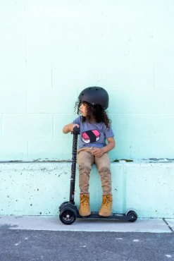 Micro Step Steppen|Buitenspeelgoed^Maxi Deluxe Zwart Grijs