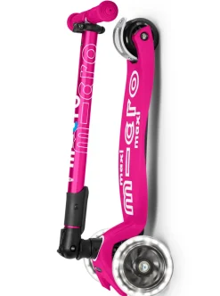 Micro Step Steppen^Maxi Deluxe Inklapbaar Neon Roze Led
