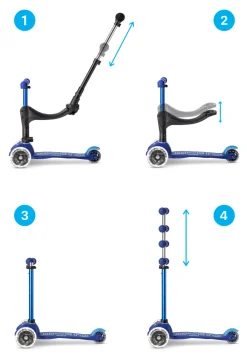Micro Step Steppen^Micro Mini Deluxe 3in1 Push Blauw LED