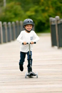 Micro Step Steppen|Buitenspeelgoed^Mini Deluxe Zwart Led