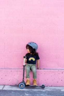 Micro Step Steppen|Buitenspeelgoed^Mini Deluxe Zwart Led