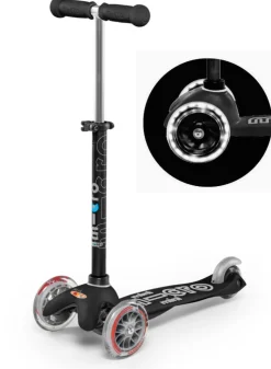 Micro Step Steppen|Buitenspeelgoed^Mini Deluxe Zwart Led