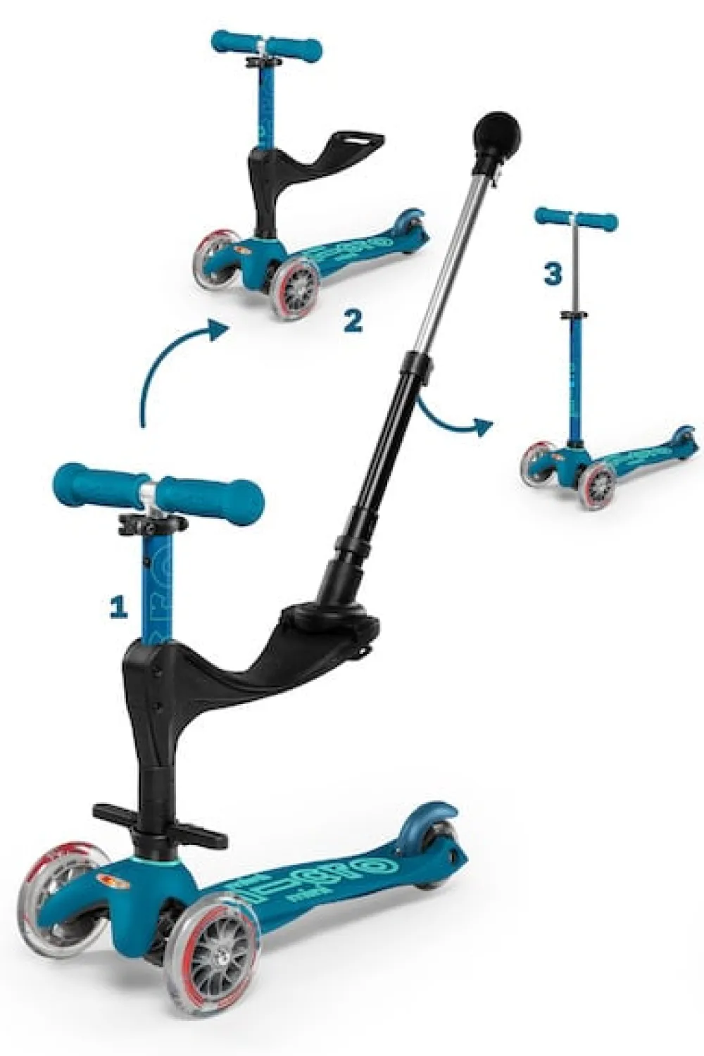 Micro Step Steppen^Mini 3in1 Deluxe IJsblauw