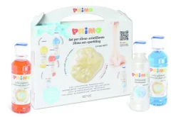 Primo Creatief^Set slijm met 3 gekleurde lijm, 1 activator, 1 parel