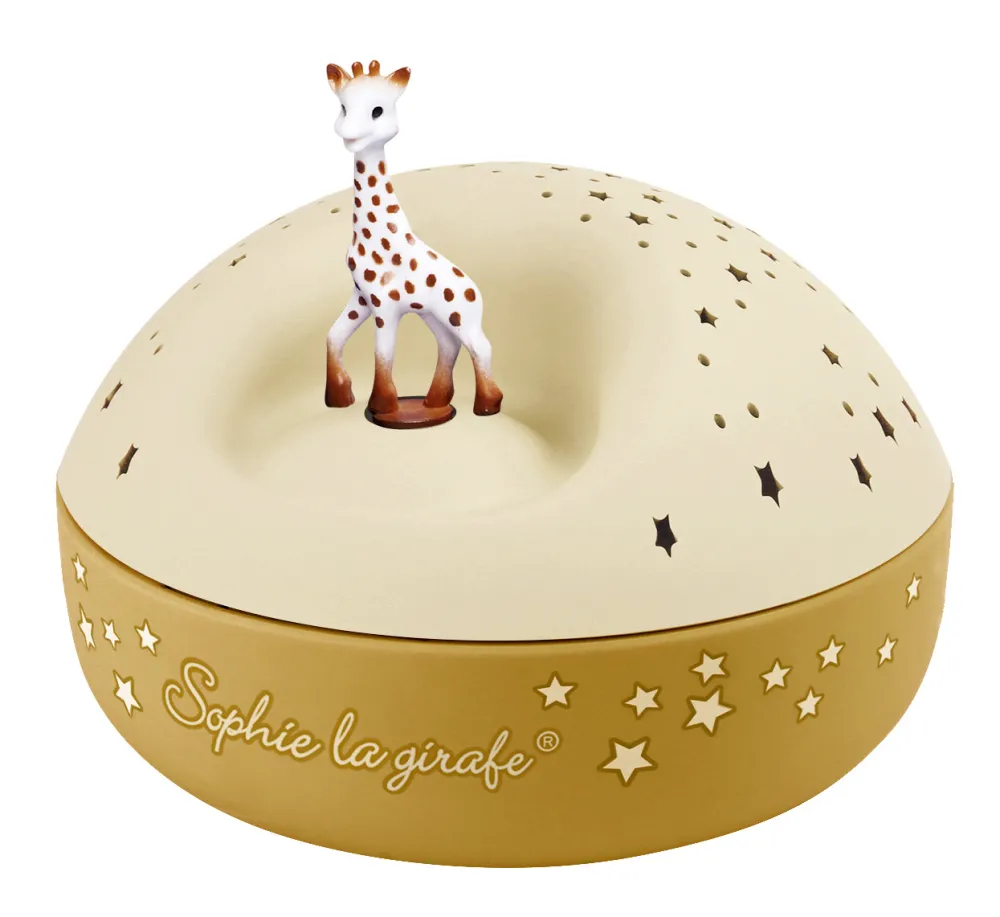 Sophie de Giraf Lampen|Muziekdoosjes^Sterrenprojector Beige Nachtlamp met Muziek