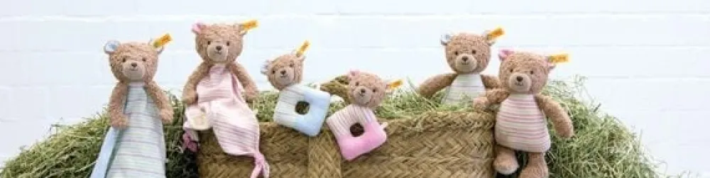 Steiff Kraamcadeaus^Knuffeldoek Teddybeer Rudy 28 cm