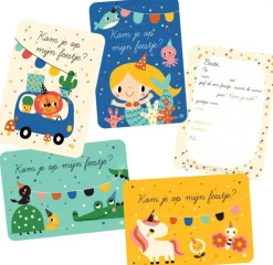 Bora Wenskaarten^Uitnodigingskaart Zeemeermin 6-delig