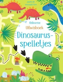 Uitgeverij Usborne Creatief|Educatieve Boeken^Uitwisboek Dinosaurusspelletjes