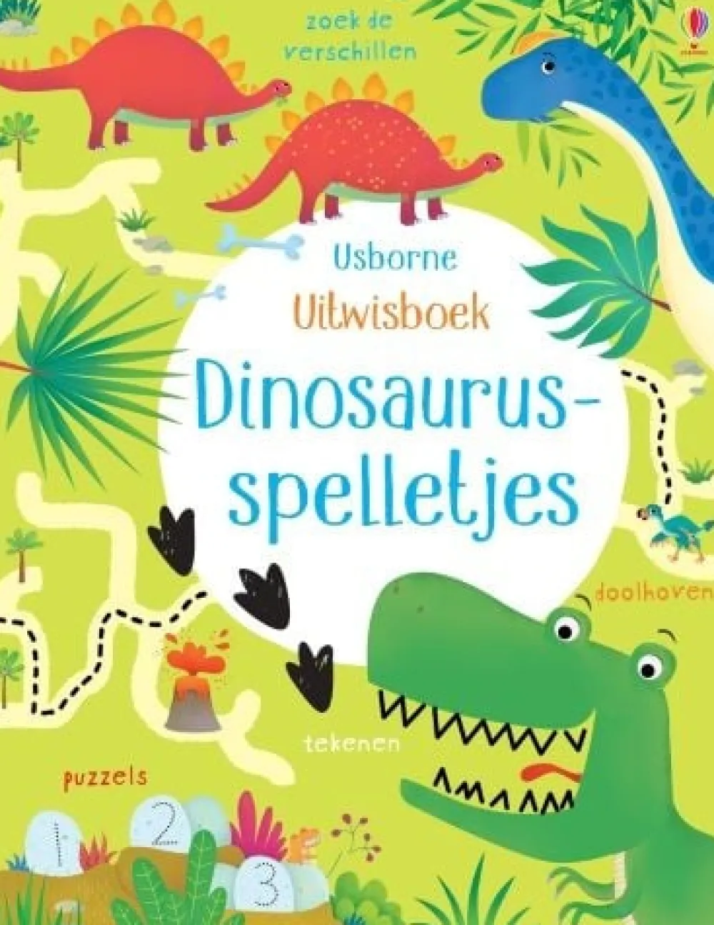 Uitgeverij Usborne Creatief|Educatieve Boeken^Uitwisboek Dinosaurusspelletjes