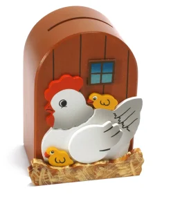 Weizenkorn Spaarpotten^Spaarpot 3D Kippen Hout