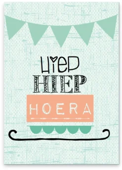 Pepermints Wenskaarten^Wenskaart Hiep Hiep Hoera