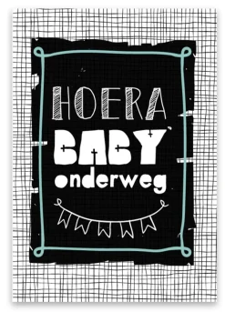 Pepermints Wenskaarten^Wenskaart Hoera Baby Onderweg