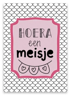 Pepermints Wenskaarten^Wenskaart Hoera een Meisje