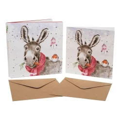 Wrendale Designs Wenskaarten^Kerstkaarten Muletide Greetings Set 8-delig