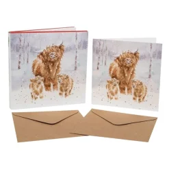Wrendale Designs Wenskaarten^Kerstkaarten A Highland Christmas Set 8-delig