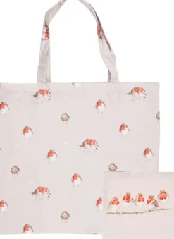 Wrendale Designs Tassen & Rugzakken^Opvouwbare Boodschappentas Roodborstje The Jolly Robin