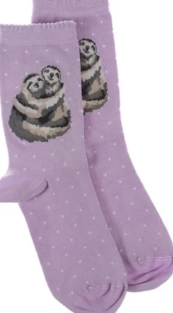 Wrendale Designs Kinderkleding^Sok Luiaard Little Card Big Hug