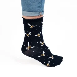 Wrendale Designs Kinderkleding^Sokken - Bee Sock - Busy Bee - NAVY