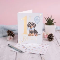Wrendale Designs Wenskaarten^Wenskaart A Pawsome Day - 1st Birthday (Boy)