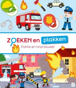 Ballon Kids Educatieve Boeken^Zoeken en plakken Politie en Brandweer